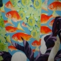 Tina Lojenburg - Acryl auf Leinwand - Fische (Ausschnitt aus Pfauenmann)