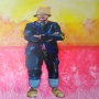 Tina Lojenburg - Acryl auf Leinwand - Mann stehend - 170 x 100 cm