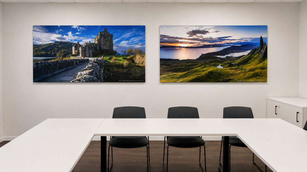 Asklepios Tagesklinik Gross Borstel - Raum für Besprechungen Asklepios Tagesklinik Gross Borstel - Besprechungsraum mit zwei schönen Fotodrucken mit Motiven aus Schottland