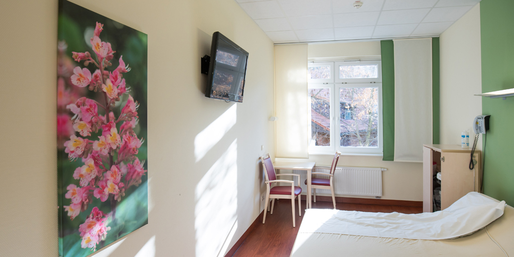 Fotodruck - Asklepios Klinik Altona - Geburtsstation - Patientenzimmer - Blumen