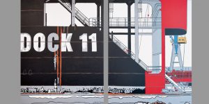 Zwei Gemälde von Meike Müller mit dem Dock 11