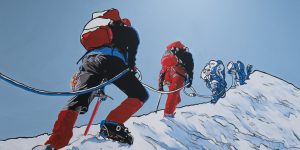 Gemälde mit Bergsteigern von Meike Müller